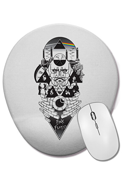 BASKI DÜNYASI Mouse Pad oval cu design special Pink Floyd cu suport pentru în...