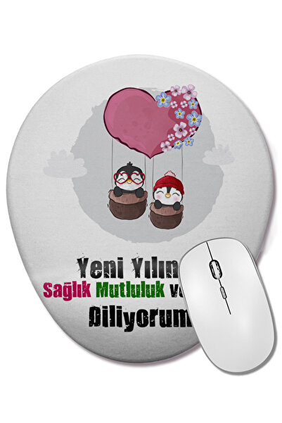 BASKI DÜNYASI Cadou de Anul Nou La mulți ani 04 Mouse Pad oval cu suport pent...
