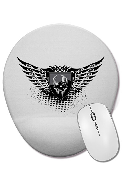 BASKI DÜNYASI Mouse Pad oval Wings Sku cu suport pentru încheietura mâinii