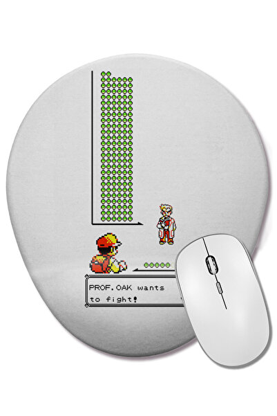 BASKI DÜNYASI Mouse Pad oval Pokemon Game Boy cu suport pentru încheietura mâ...