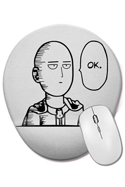 BASKI DÜNYASI Mouse Pad oval One Punch Man cu suport pentru încheietura mâinii
