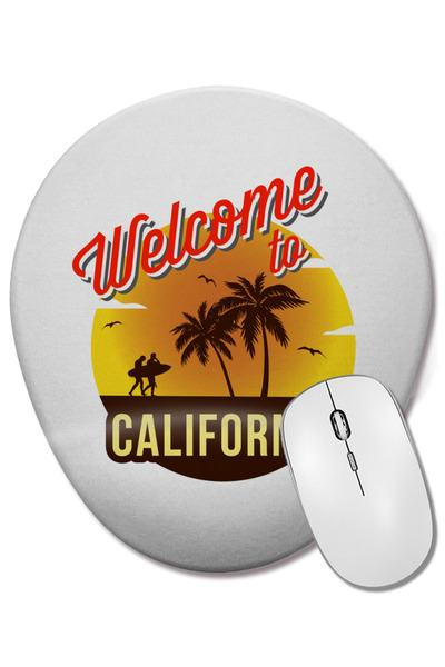 BASKI DÜNYASI Bine ați venit în California Mouse Pad oval cu suport pentru în...