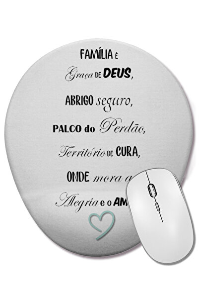 BASKI DÜNYASI Mouse Pad oval Frases cu suport pentru încheietura mâinii