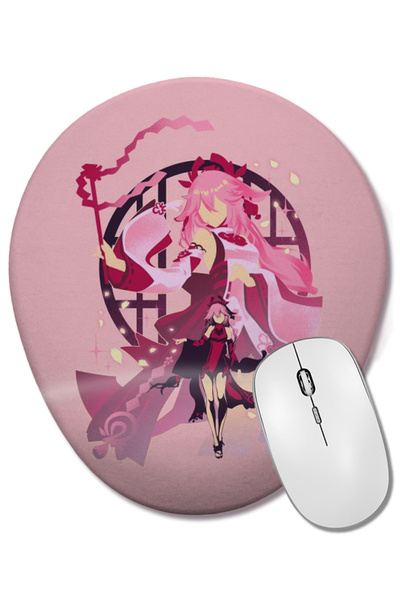 BASKI DÜNYASI Mouse Pad oval Yae Miko Pop cu suport pentru încheietura mâinii