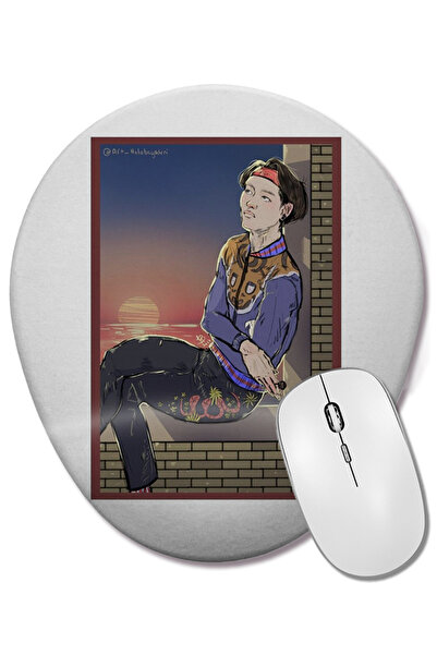 BASKI DÜNYASI Mouse Pad oval cu suport pentru încheietura mâinii Kim Taehyung