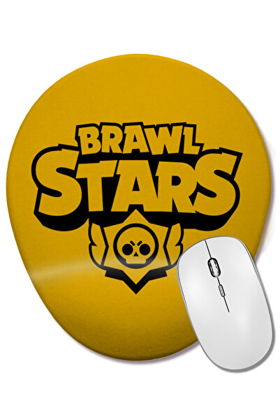 BASKI DÜNYASI Brawl Stars Logo 02 Mouse Pad oval cu suport pentru încheietura mâinii