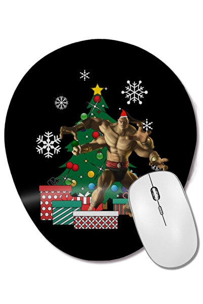 BASKI DÜNYASI Goro Around The Christmas Tree Mortal Kombat Mouse Pad oval cu ...
