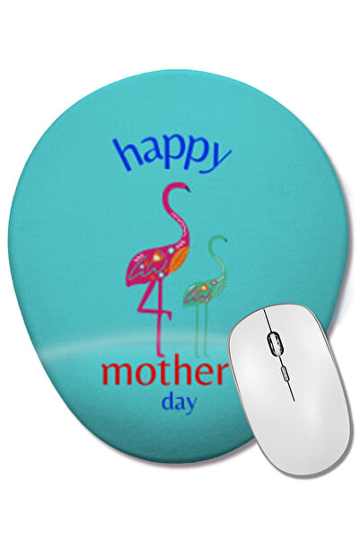 BASKI DÜNYASI Happy Mothers Day 2021 Mouse Pad oval cu suport pentru încheietura mâinii