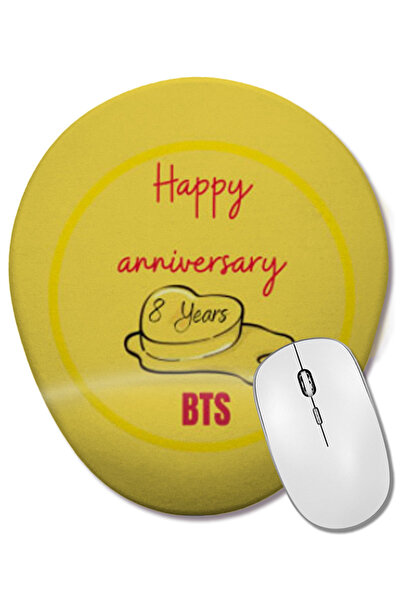 BASKI DÜNYASI Happy 8 Years To Bts Army Gift Merch Mouse Pad oval cu suport p...