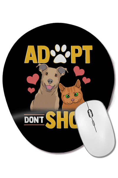 BASKI DÜNYASI Adoptați, nu cumpărați mouse pad oval cu suport pentru încheiet...