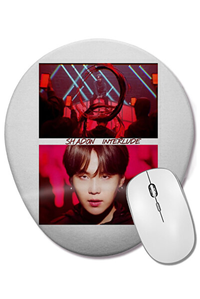 BASKI DÜNYASI Shadow Interlude Min Yoongi Suga Mouse Pad oval cu suport pentru încheietura mâinii