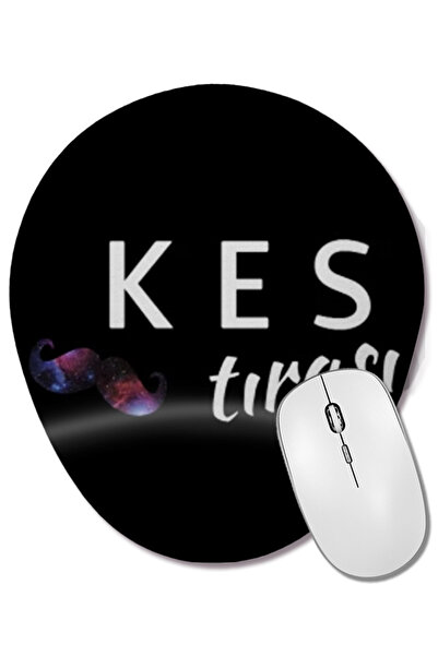 BASKI DÜNYASI Mouse Pad oval Kes Tıraş cu suport pentru încheietura mâinii