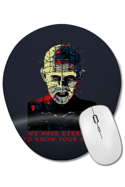 BASKI DÜNYASI Hellraiser Pinhead Eternity Quote Mouse Pad oval cu suport pent...