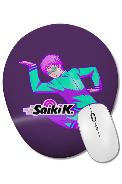 BASKI DÜNYASI Saiki K Saiki Dances Mouse Pad oval cu suport pentru încheietur...