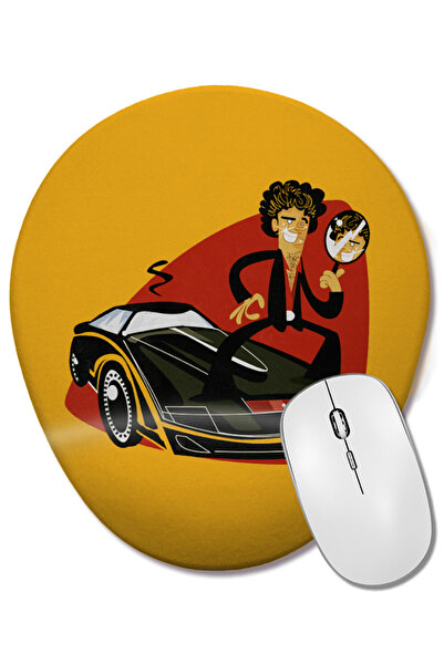BASKI DÜNYASI Knight Rider Cute Oval Mouse Pad με υποστήριξη καρπού