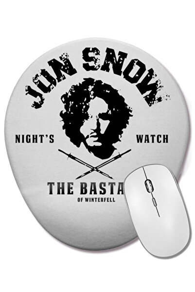BASKI DÜNYASI Jon Snow Noćna Straža Ovalna Podloga za Miša sa Podrškom za Zglob