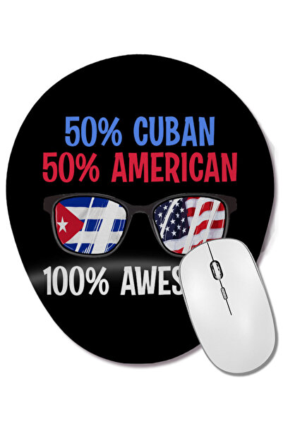 BASKI DÜNYASI Mouse Pad oval cu suport pentru încheietura mâinii, 50% cubanez...
