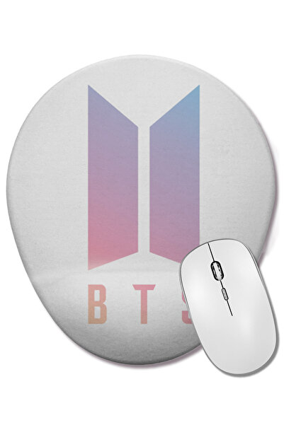 BASKI DÜNYASI Mouse Pad oval cu suport pentru încheietura mâinii cu logo Bts