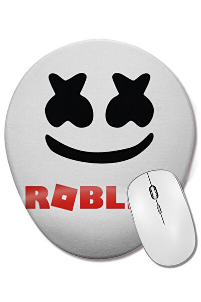 BASKI DÜNYASI Roblox Faces Mouse Pad oval cu suport pentru încheietura mâinii