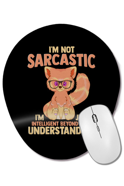 BASKI DÜNYASI Nu sunt sarcastic, doar inteligent. Mouse pad oval cu panda roș...