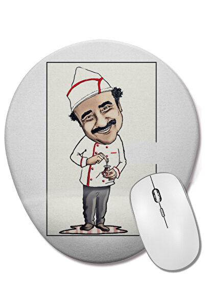 BASKI DÜNYASI Tea Erdal Drinks at the Grocery Store 04 Oval Mouse Pad with Wr...