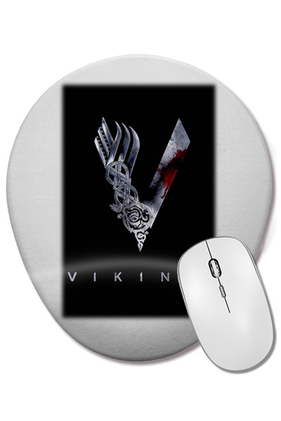 BASKI DÜNYASI Mouse Pad oval Vikings 02 cu suport pentru încheietura mâinii