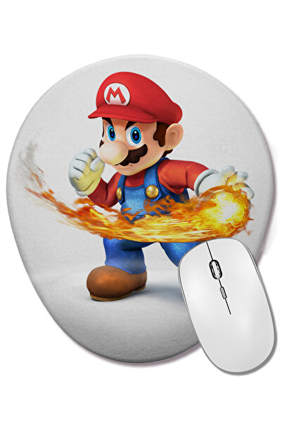 BASKI DÜNYASI Mouse Pad oval cu suport pentru încheietura mâinii Super Mario ...
