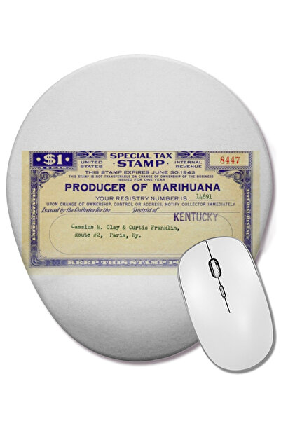 BASKI DÜNYASI Certificat de marihuana Certificat de marihuana Mouse Pad oval cu suport pentru încheietura mâinii