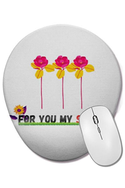 BASKI DÜNYASI Mouse Pad oval pentru tine, soră mea, cu suport pentru încheiet...