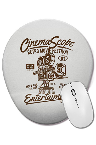 BASKI DÜNYASI Vintage CinemaScope Retro Movie Festival Οβάλ ποντίκι με υποστή...