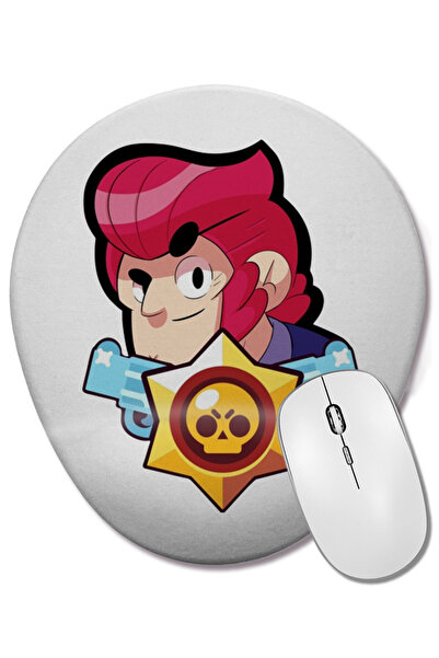 BASKI DÜNYASI Brawl Stars 004 Mouse Pad oval cu suport pentru încheietura mâinii