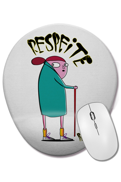 BASKI DÜNYASI Bekos Arte Urbana Respeite Mouse Pad oval cu suport pentru încheietura mâinii