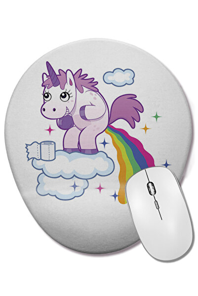 BASKI DÜNYASI Unicorn 01 Mouse Pad oval cu suport pentru încheietura mâinii
