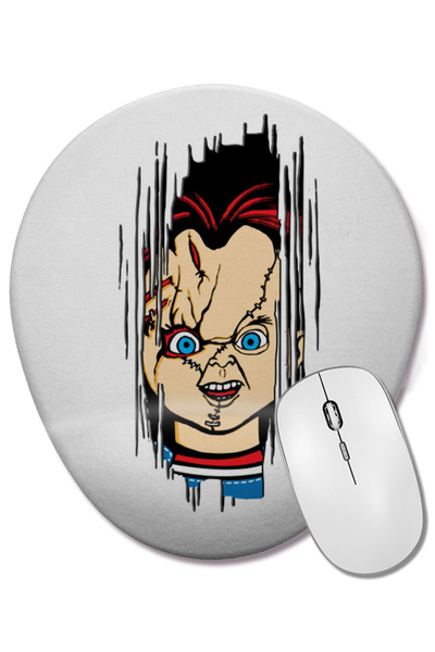 BASKI DÜNYASI Εδώ είναι το Chucky Bilek Destekli Oval Mouse Pad