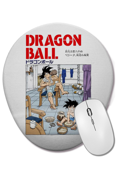 BASKI DÜNYASI Mouse Pad oval Goku E Gohan Saga Cell cu suport pentru încheietura mâinii