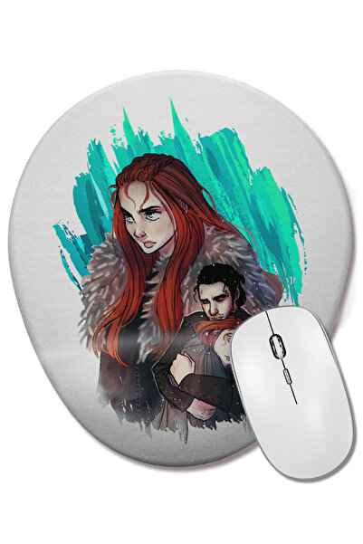 BASKI DÜNYASI Game of Thrones Sansa și Jon Mouse Pad oval cu suport pentru în...