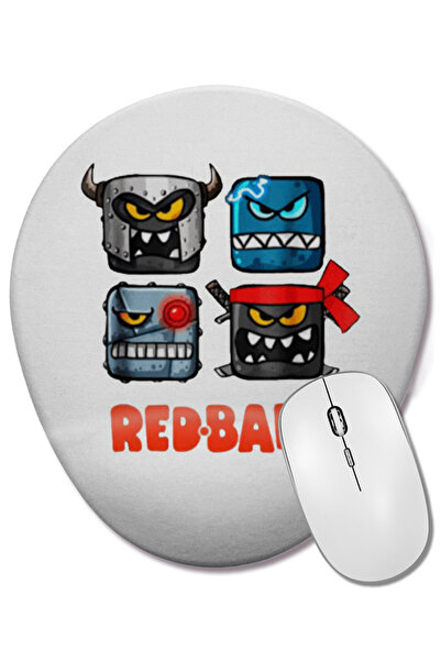 BASKI DÜNYASI Red Ball 4 Mouse Pad oval cu suport pentru încheietura mâinii