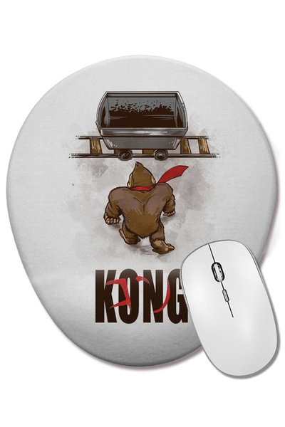 BASKI DÜNYASI Mouse Pad oval Kong cu suport pentru încheietura mâinii