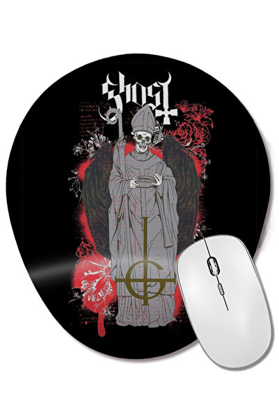 BASKI DÜNYASI Mouse Pad oval cu suport pentru încheietura mâinii Ghost