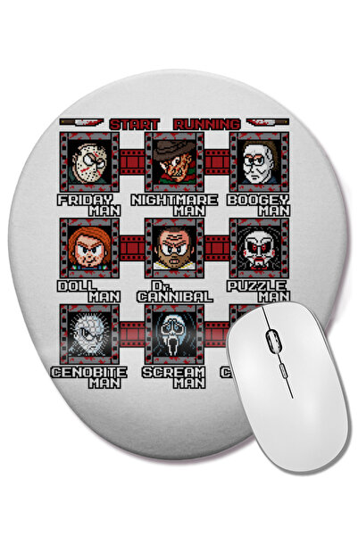 BASKI DÜNYASI Mouse Pad oval Horror Mega Slashers cu suport pentru încheietur...