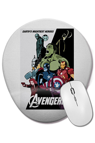 BASKI DÜNYASI Avengers 2 Mouse Pad oval cu suport pentru încheietura mâinii