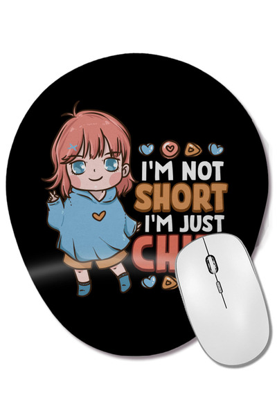 BASKI DÜNYASI Nu sunt scurt, sunt doar o fetiță anime chibi. Mousepad oval cu...