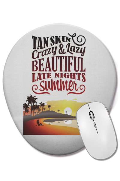 BASKI DÜNYASI Summer Nights Mouse Pad oval cu suport pentru încheietura mâinii