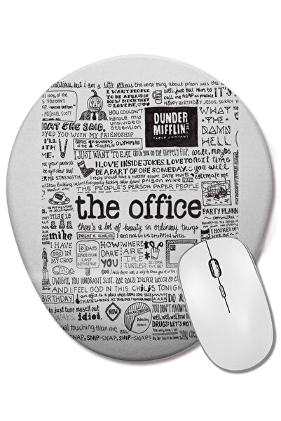 BASKI DÜNYASI O reprezentare vizuală a mouse pad-ului oval pentru birou, cu suport pentru încheietura mâinii