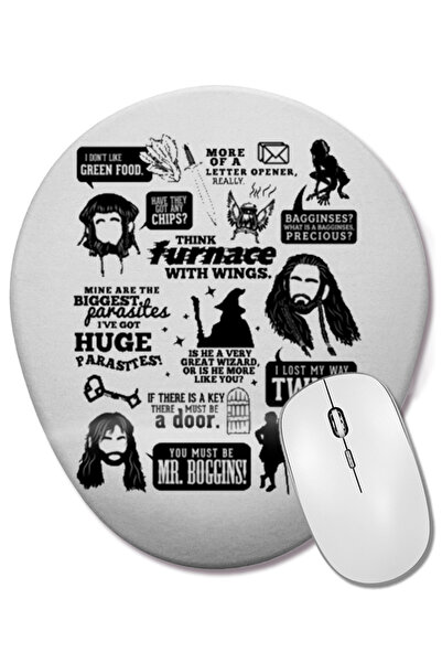 BASKI DÜNYASI Hobbit Quotes Mouse Pad oval cu suport pentru încheietura mâinii
