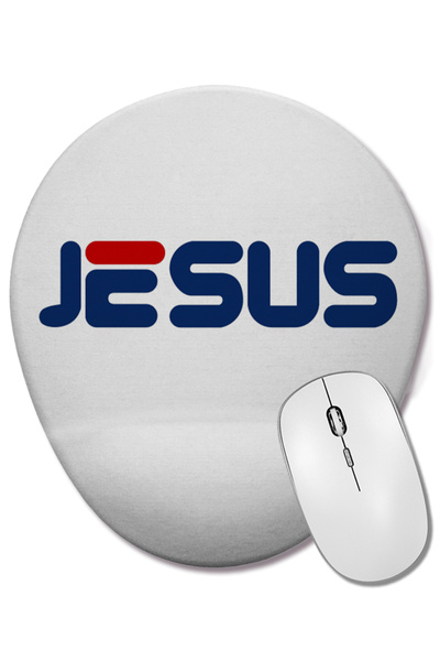 BASKI DÜNYASI Mouse Pad oval cu suport pentru încheietura mâinii Jesus Christ 02