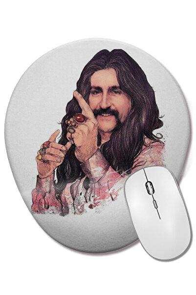 BASKI DÜNYASI Barış Manço 03 Mouse Pad oval cu suport pentru încheietura mâinii