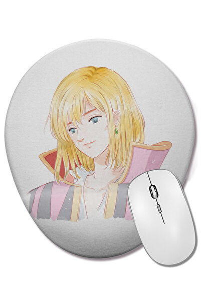 BASKI DÜNYASI Howl's Moving Castle 01 Mouse Pad oval cu suport pentru încheietura mâinii