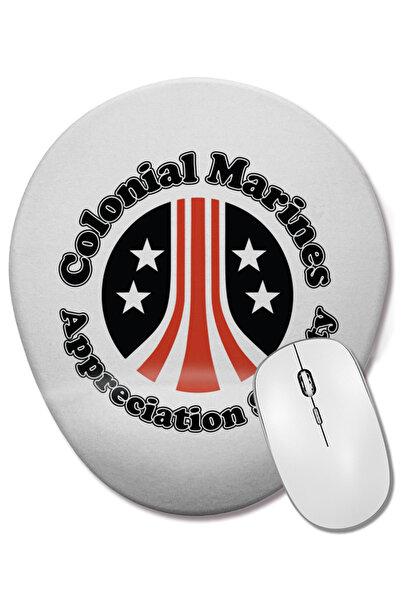 BASKI DÜNYASI Aliens Colonial Marines Appreciation Society Mouse Pad oval cu ...