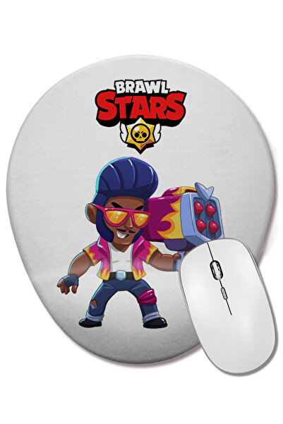 BASKI DÜNYASI Mouse Pad oval Brawl Stars Brock cu suport pentru încheietura m...